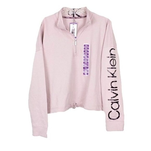 Calvin Klein Tops - NWT Calvin Klein Logo Wm XXL Maeve 1/2 Zip Pullovr